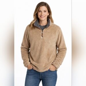 True Grit Women's Pullover 1/2 Zip In Sandstone